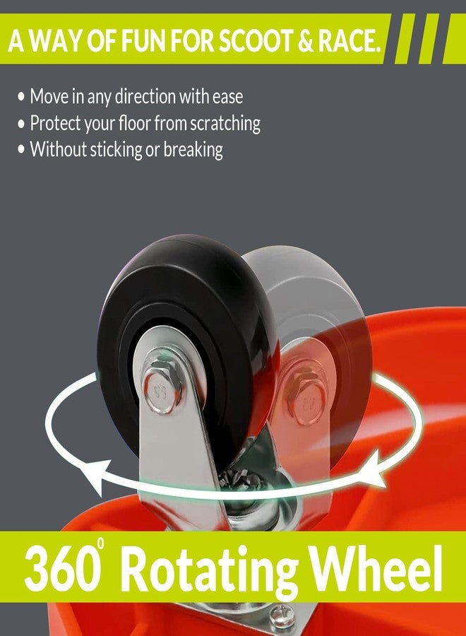 GISCO Sports Sitting Scooter Board with Handles for Kids & Children - Plastic | Flat Sitting Scooter with Casters for Kids | Gym Activities Equipment Elementary School (Green) - Image 4